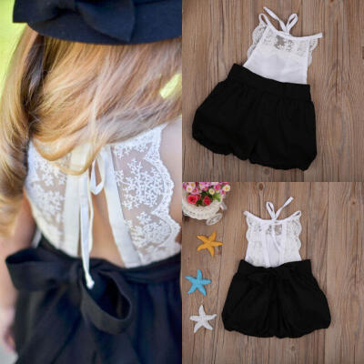 

2019 Kids Baby Girls White Floral Lace Top Romper Jumpsuit Sunsuit Clothes 1-6Y