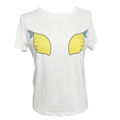 

Style Summer Womens T-shirt White Printed Casual Lady Top T-Shirt Cartoon Print O Neck Cute Tee