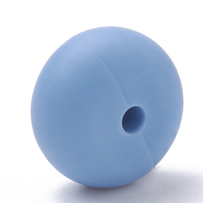 

Food Grade Environmental Silicone Beads Chewing Beads For Teethers DIY Nursing Necklaces Making Flat Round CornflowerBlue 14x