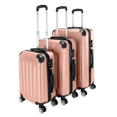 

3pcs Portable ABS 20 24 28 inch Travel Suitcase Rolling Luggage Trolley