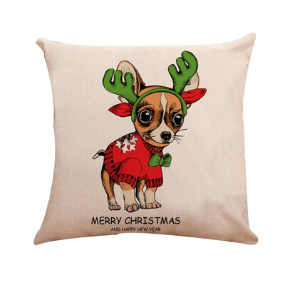 

Tailored Xmas Cotton Pillow Case Linen Cushion Cover Merry Christmas Home Decoration
