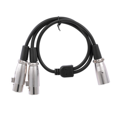 

XLR Cable 1 Male to 2 Female Cannon Cable Microphone Audio Cable for Amplifier&Sound Console 50cm Black