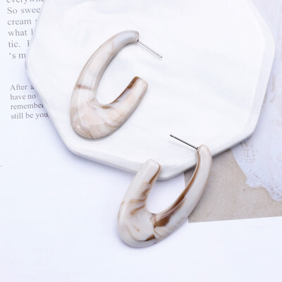 

EK181 2019 New Fashion Acid Acrylic Resin Earrings Dangle Hollow Geometric Oval Earrings for Women Long Earring Fashion Jewelry