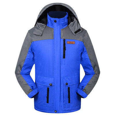 

Toponeto Mens Autumn Winter Casual Stitching-color Coat Long Sleeved Cold-proof Jacket