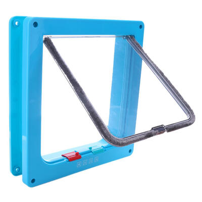 

4 Way Lockable Dogs Cat Security Flap Door Kitten Puppy Pets Plastic Gate