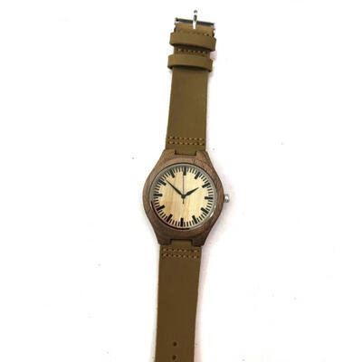 

Fashion Simple And Exaggerated Personality Popular Leather Bamboo And Wood Watch