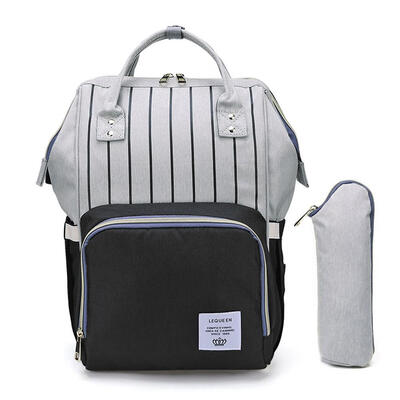 

Stripes Waterproof Mummy Diaper Handbag Big Capacity USB Maternity Backpack