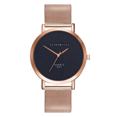 

Simple Women Watches Black Dial Ladies Quartz Wristwatch Rose Gold Mesh Belt Strap Casual Clock Gift Zegarki Damskie