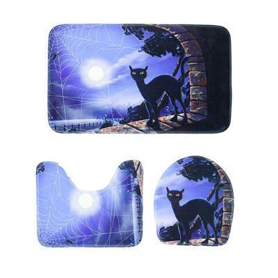 

〖Follure〗Happy Halloween Series Toilet Floor Mat Exquisite Print Three-Piece Toilet Mat