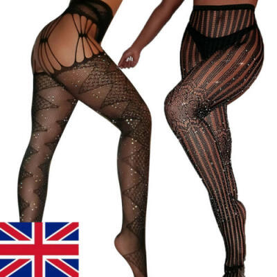 

Women Glitter Rhinestone Fishnet Mesh Socks Stockings Tights Pantyhose