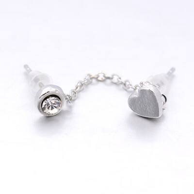 

Fashion Alloy Two Pin Dangle Stud Earrings with Alloy Chains&Rhinestones Nickel 37mm Pin 05mm
