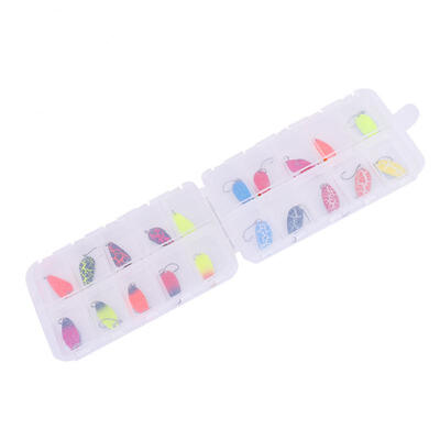 

Greensen 20PCS 3G Colorful Metal Pattern Fishing Sequins Fishing Baits Hard Lures Set with Box