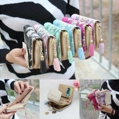 

Women Short Small Money Purse Wallet Ladies Leather Folding Coin Card Holder UK