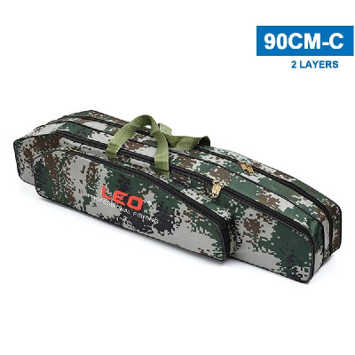 

TwoThree Layer 80cm 90cm Fishing Rod Reel Bag Fishing Pole Gear Tackle Tool Carry Case Carrier Travel Bag Storage Bag Organizer