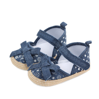 

Spring Autumn Girls 0-1 Years First Walkers Princess Shoes Denim Indoor Shoes Soft Foundation Aritificial PU Toddler Shoes