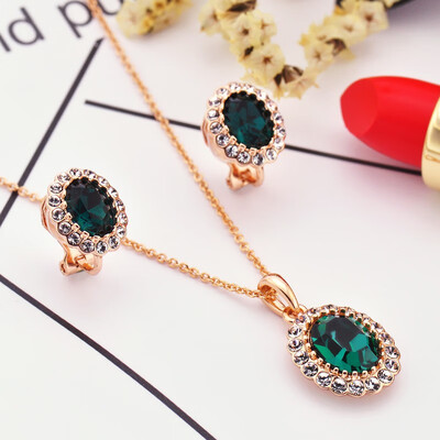 

Simple fashion necklace short personality earrings set