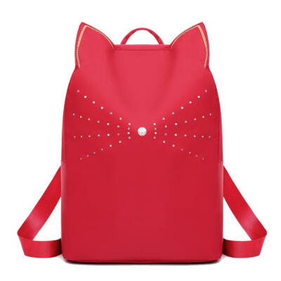 

Cat Shaped Waterproof Travel Backpacks Women Rhinestone Decor School Bags