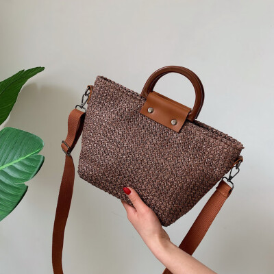 

Tailored Women Vintage Straw Bag Casual Wild Vacation Simple Weave Crossbody Bag