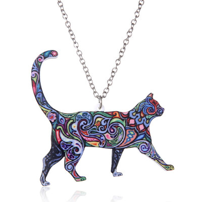 

Acrylic Animal Necklace Pet Cat Dragon Pig Bird Wolf Horse Fish Dog Necklace Women Bohemia Jewelry Pendant Ethnic Long Necklace