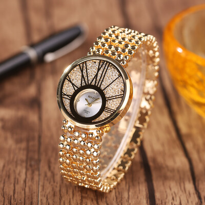 

Korean version of the starry delicate ladies small dial sanding ball rhinestone fashion bracelet watch steel belt quartz watc