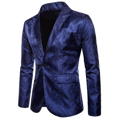 

Mens Collared Neck Slim Fit Formal Business Jacket Suit Blazer Sweater Jacket