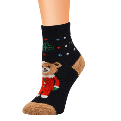 

Christmas Pattern Coral Fleece Xmas Thicken Warm Fluffy Winter Floor Socks