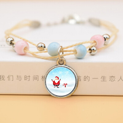 

Fashion Time Gem Christmas Tree Snowman Bracelet For Childrens Christmas Gift