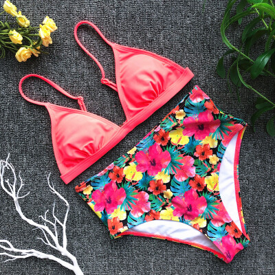

Womens Bikini Set Swimsuit High Waist Ladies Bathing Suit Swimwear Beachwear