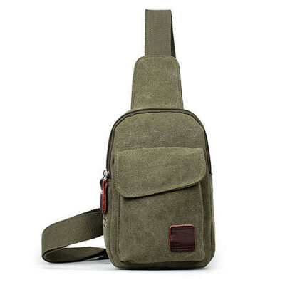 

Men Crossbody Bags Canvas One Shoulder Backpack Oblique Chest Pack Fashion Bag