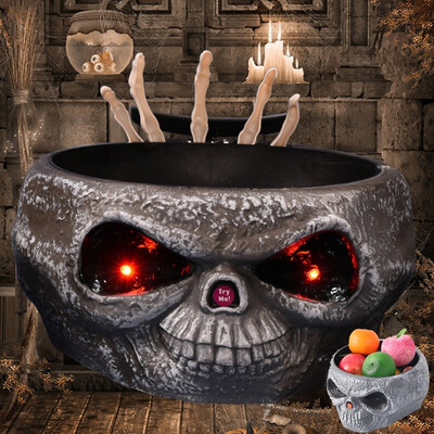 

Electric Halloween Fruit Plate Skeleton Ghost Candy Organizer with Jump Skull Hand Horror Funny Halloween Decorations Props