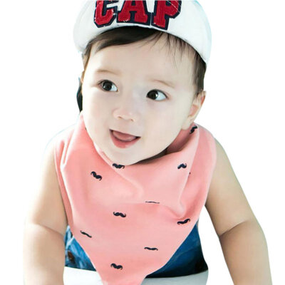 

Baby bibs triangle double layers cotton Cartoon Animal Print baby bibs dribble bibs