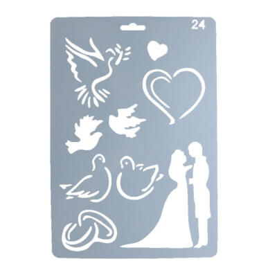 

Lovers Ruler Template Hollow Out DIY Photo Album Decor Stencil Drawing Tool