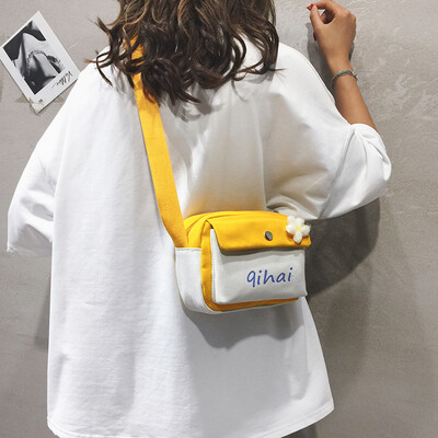 

Ins Japanese Harajuku small bag female 2019 new Korean version of the wild single shoulder Messenger bag foreign girl canvas bag
