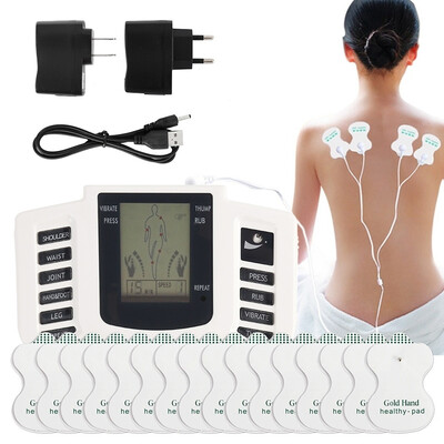 

Electrical Stimulator Full Body Relax Muscle Therapy Massager Massage Pulse Tens Acupuncture Health Care Slimming Machine 16Pads