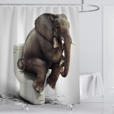 

〖Follure〗New Waterproof Shower Curtain with 12 Hooks 3D Printed Bathroom Polyester