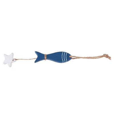 

Mediterranean Style Wooden Fish String Wall Hanging Pendants Ornaments