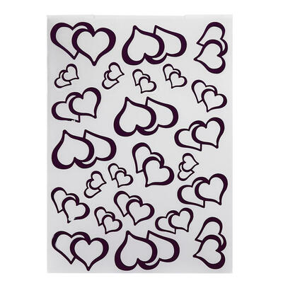 

Two Hearts Pattern Plastic Scrapbook Embossing DIY Craft Template Stamp