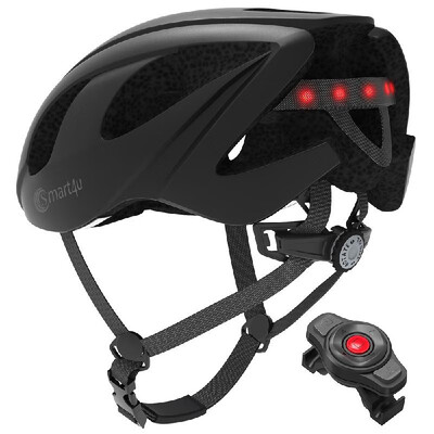 

Adults Cycling Helmet BT Speaker Walkie Talkie SOS Alert Smart Bike Helmet with LED Warning Light
