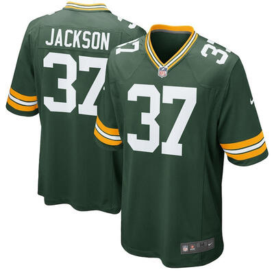 

Mens Football Jersey Green Bay Packers Josh Jackson Black 2018 NFL Draft Pick Game Jersey