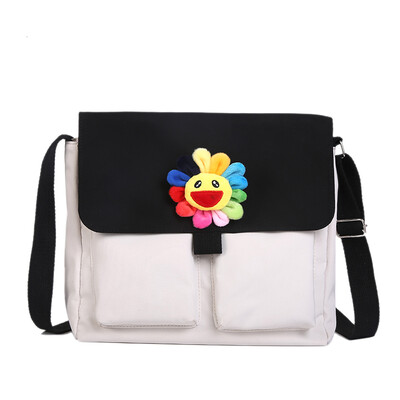 

Canvas bag lady oblique Bag Lady Baitiens bag lady Korean version high school students shoulder bag former Japanese Department
