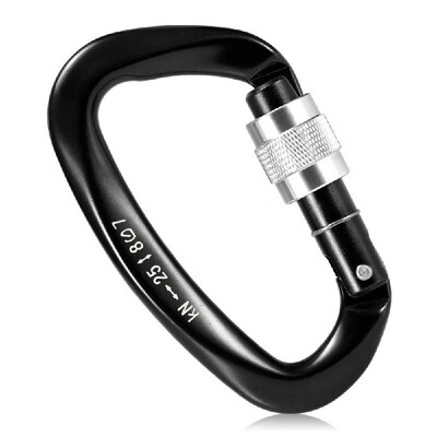 

25KN Screw Locking Gate Carabiner Heavy Duty D-shape Buckle Pack D-ring Carabiner Climbing Rappelling Canyoning Hammock Locking Cl