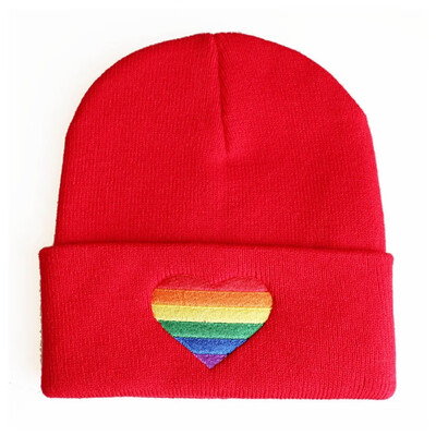 

Embroidery Rainbow Hat Warm Winter Hats Solid Hip-hop