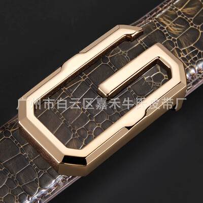 

Belt mens leather Korean version of the trend of mens belt youth fashion new letters smooth buckle belt belt men