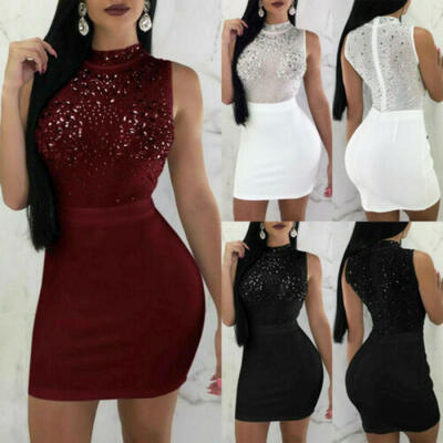 

US Womens Ladies Bandage Bodycon Dress Evening Party Cocktail Club Mini Dresses