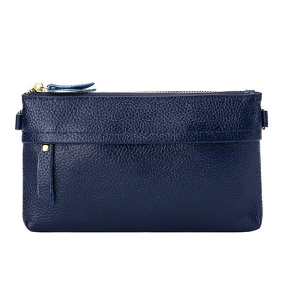 

Fashion Solid Color Zipper Faux Leather Lady Wristlet Crossbody Sling Phone Bag