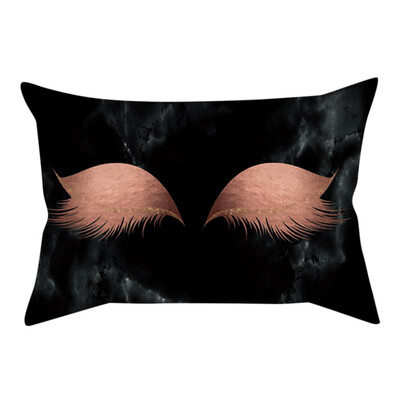 

〖Follure〗Eyelash Out Soft Velvet Cushion Cover 30x50cm Marble Pillow Cases