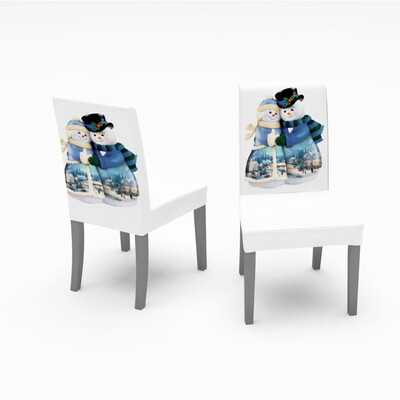

Tailored 2PCS Chair Covers Dining Room Chair Protector Slipcovers Christmas Decoration