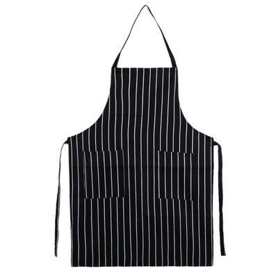 

Waterproof Oilproof Stripe Bib Apron with 2 Pockets Chef Cook Tool