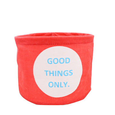 

Water-Resistant Lovely Cloth Art Storage Bucket Foldable Makeup Storage Basket Small Desktop Organizer