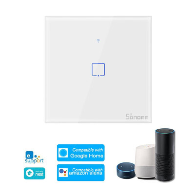 

SONOFF T0EU3C-TX 3 Gang Smart WiFi Wall Light Switch APPTouch Control Timer EU Panel Home Automation Compatible with Google Home